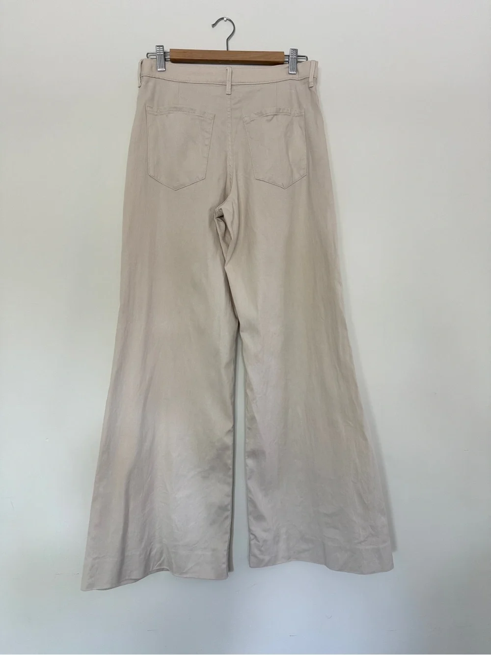 Banana Republic Wide-Leg Chinos in light khaki wash